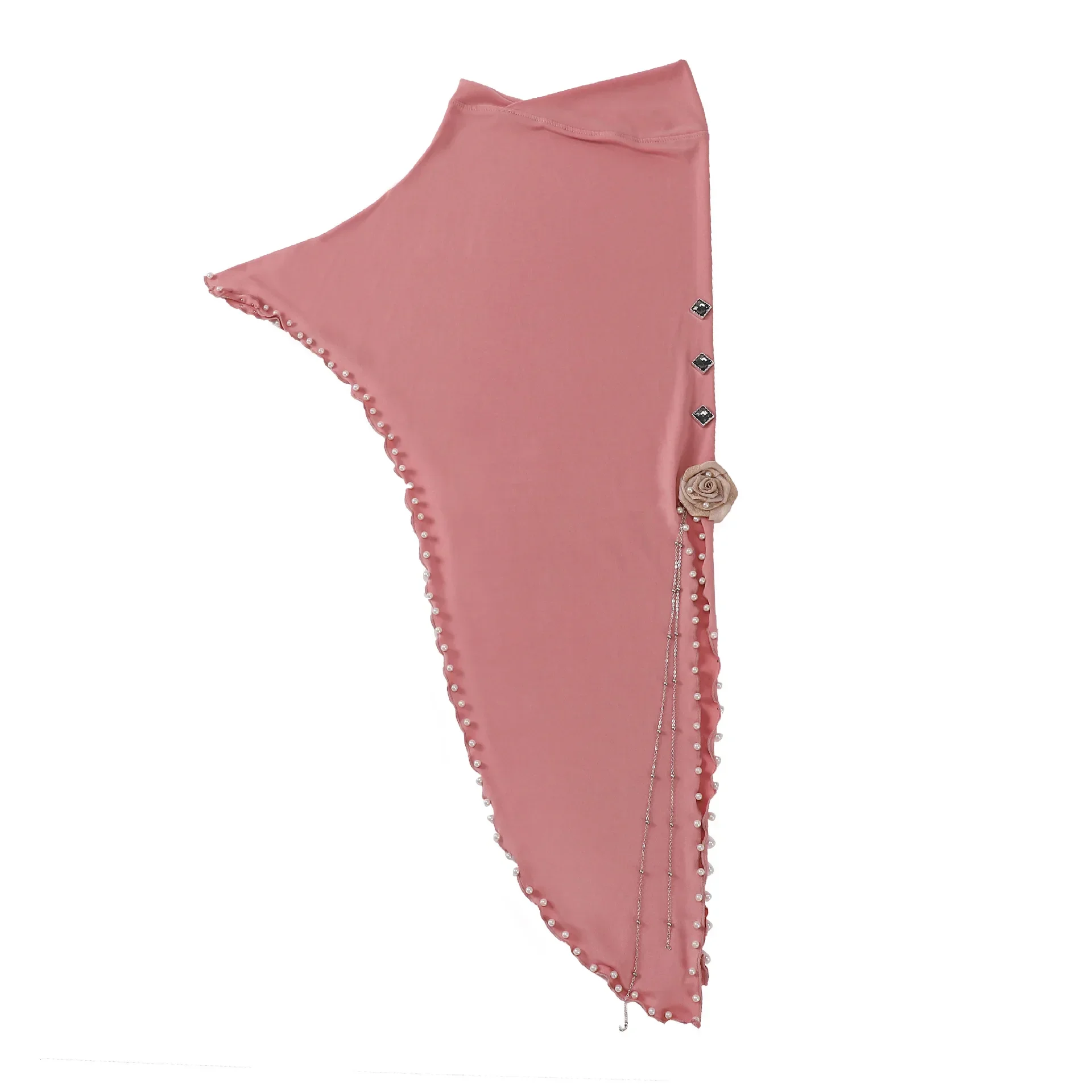 Fiore che borda Amira Hijab musulmano Donna Islam Foulard Turbante