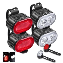 Rechargeable LED Bike Light Set - Front & Rear Bicycle Illumination System (Sets 2)