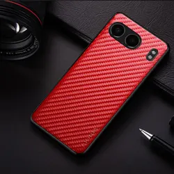 Premium Carbon Fibre Texture Soft Phone Case - Sleek Back Cover with Enhanced Grip Protection for Nord 5 (Red)