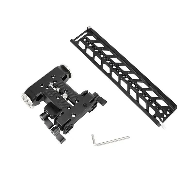 

Dovetail Plate and QR Baseplate With Double 15mm Rod Adapter & ARRI Rosette Connections For DSLR Camera Tripod Head