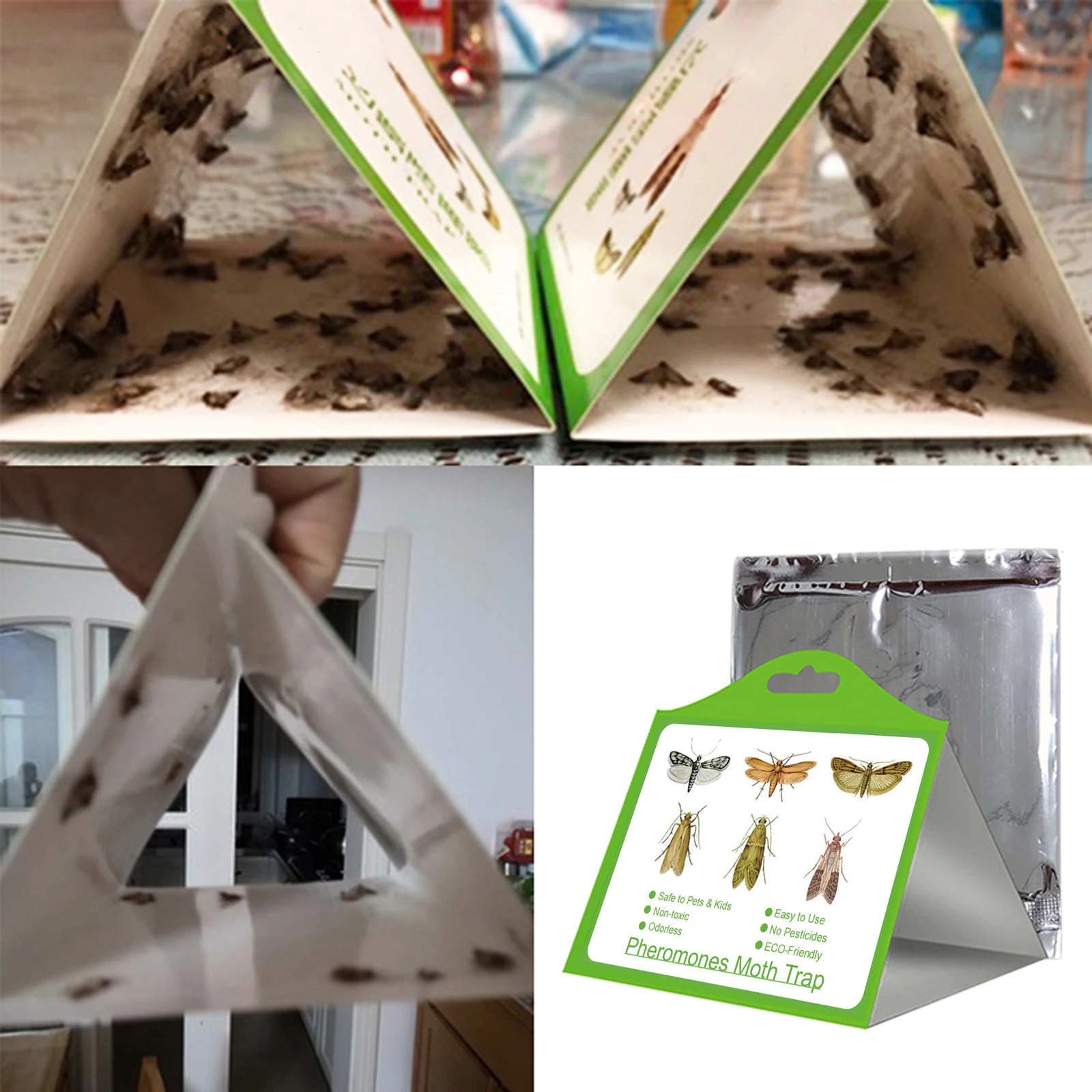 Pantry Clothes Kitchen Food Indian Moth Sticker Killer Sticky Glue Pheromone Moth Trap for Home Restaurant Pest Reject Control