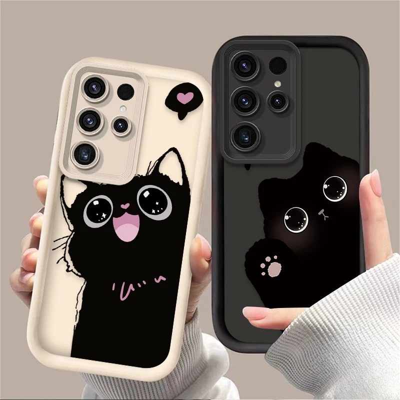 Cartoon Black Cat Soft Phone Case - Stylish & Protective Cover