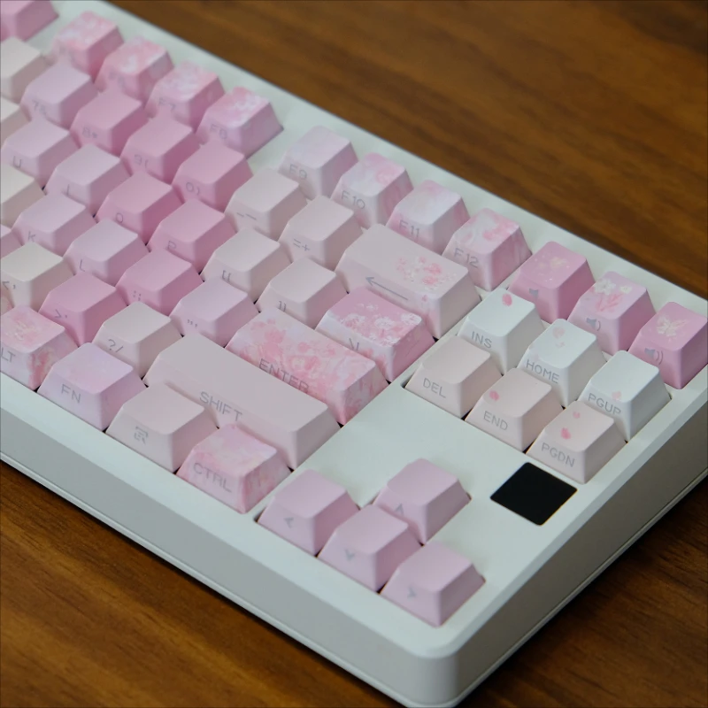Echome-cherry Blossom Tema Keycap Rosa Criativo Pbt Tintura-sublimação Cap Teclado Perfil Teclado Mecânico - Imagem 2
