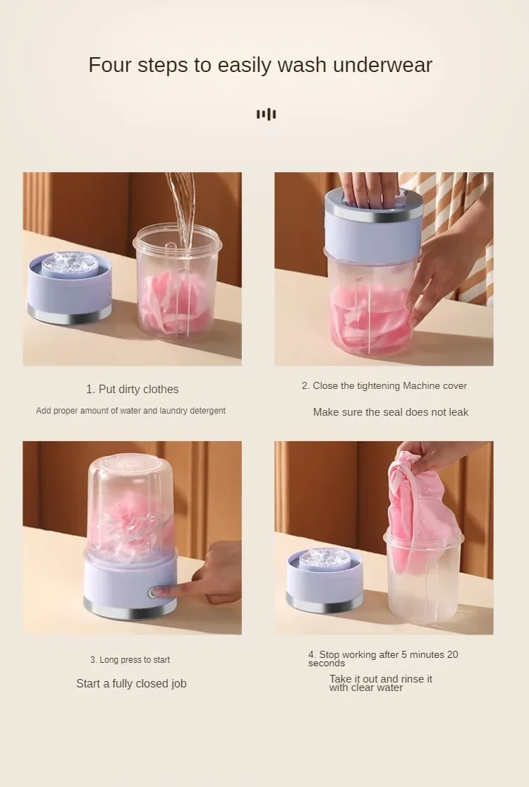 Wireless Charging Portable Washing Machine Mini Electric Makeup Brush Cleaner