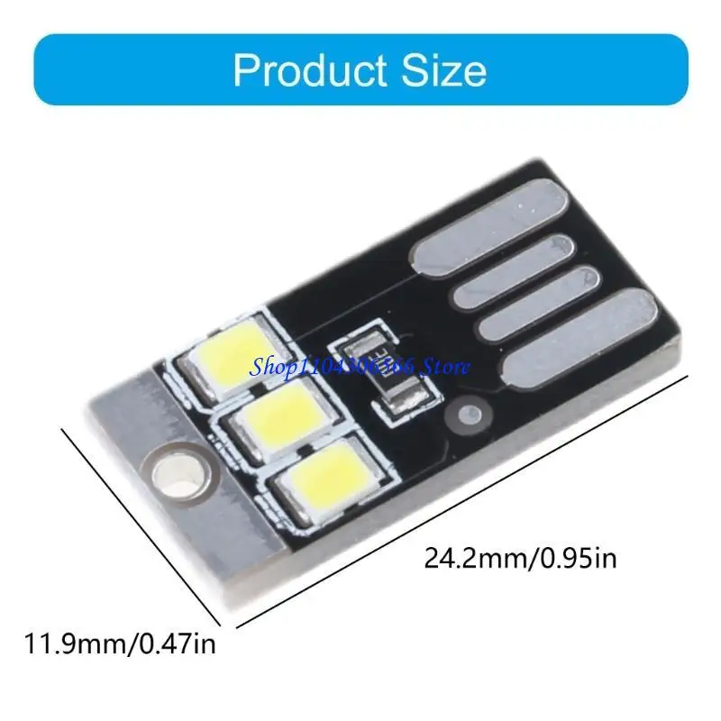 02DD 5Pcs USB LED 램프 밤 빛 포켓 카드 램프 키 체인 노트북 전원에 대 한 독서 책 조명 LED