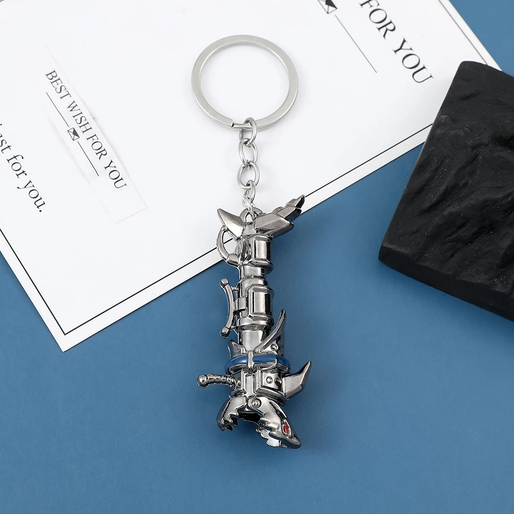 Game LOL MOBA Jinx Keychain Pendant Jinx Shark Bazooka Keyring