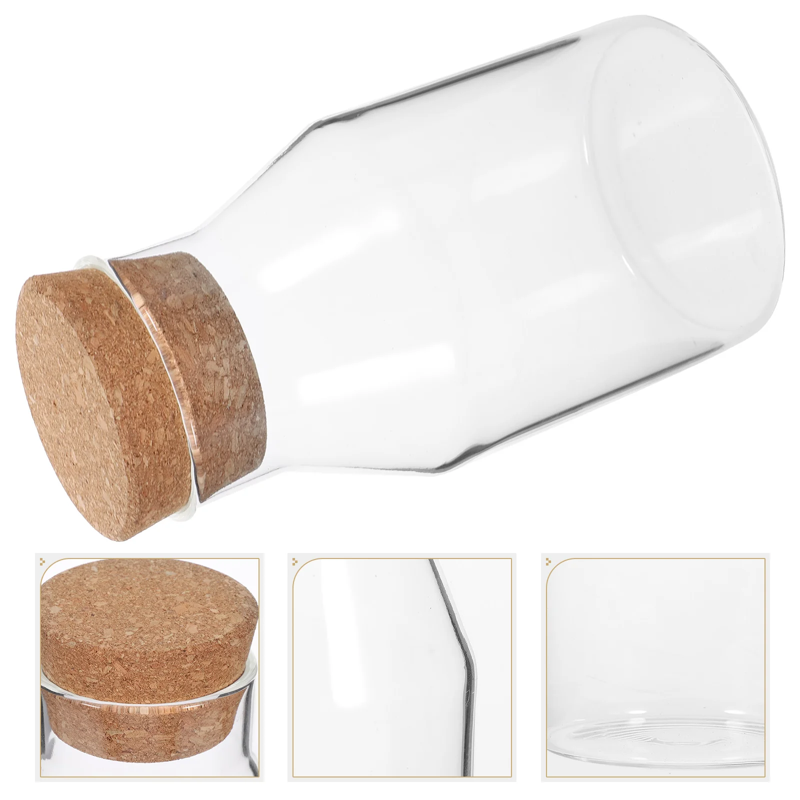 

Clear Glass Canister with Cork Stopper Household Sealed Can Glass Storage Container Glass Food Canister with Airtight Cork Lid