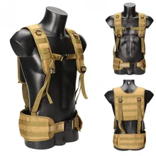  Tactical Battle Belt Military Waist Belt Airsoft Combat Suspenders Men Chest Training Vest Shooting Hunting Waist Support Gear 
