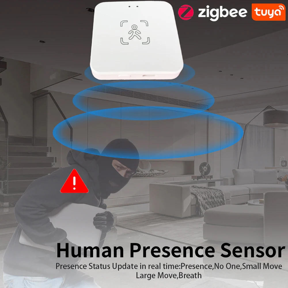 Motion Sensor Tuya WiFi/Zigbee Human Presence Detector With Lux Detection Radar Microwave Support Z2Mqtt Home Assistant