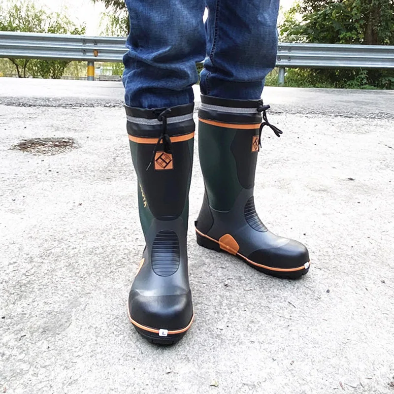 Bottes de pluie pêche chasse étanches semelle antidérapante caoutchouc hommes femmes wading