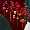 6pcs-1set Chinese New Year Decoration 2024 For Home Gold Tassel Party Hangings Pandent Chinese Style Lucky Bonsai Decoration