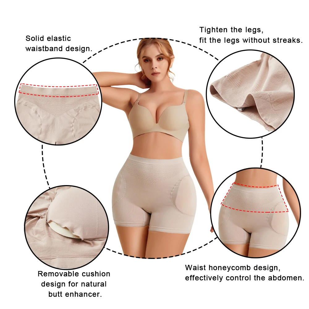 Velssut Women Butt Lifter Panties Hip Ehancer Shorts with Removable Pads Booty Lifting Underwear Tummy Control Slimming Panty