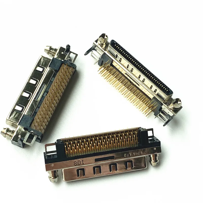 VHDCI68 Single-layer Female Adapter 90 Degree Plug-in Female Connector Description Image.This Product Can Be Found With The Tag Names 68 vhdci connector, Degree scsi connector, Male scsi connectors, Scsi cable adapters, Vhdci male connector