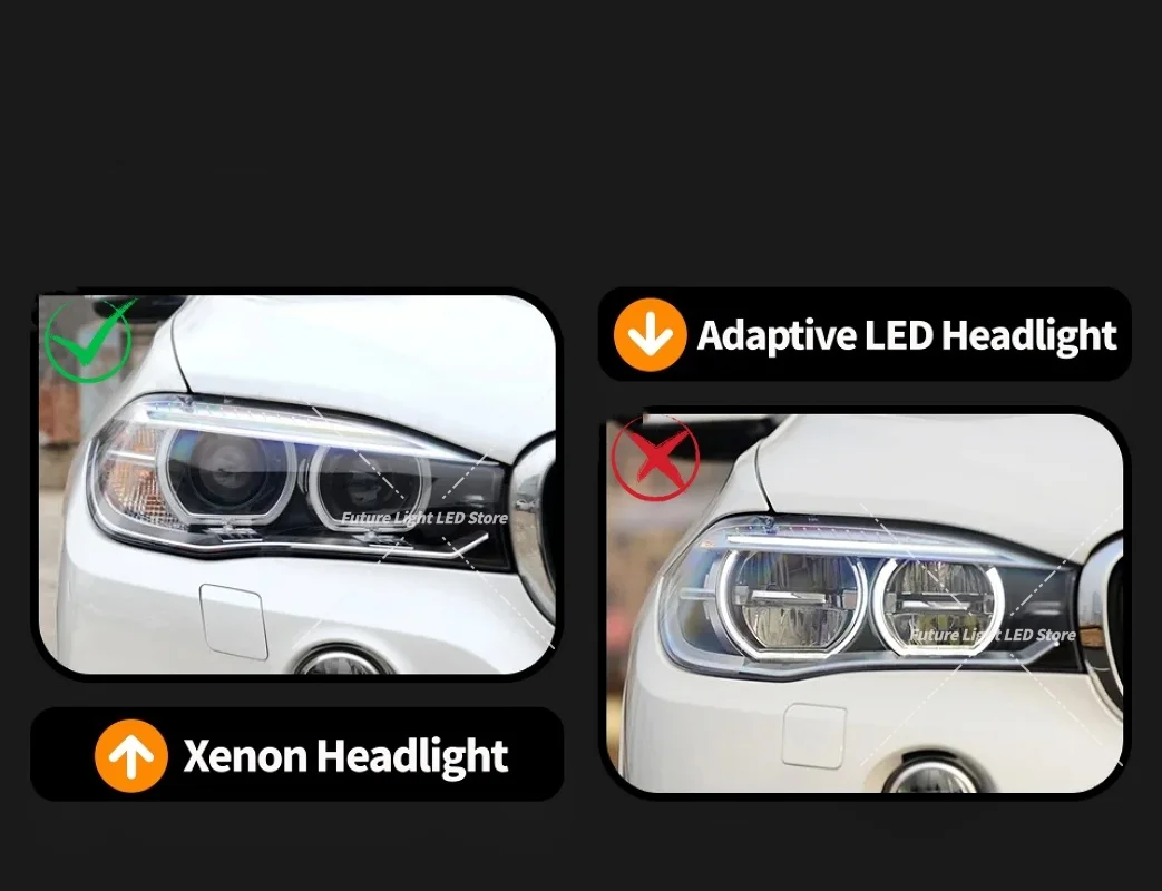 ? BMW X5 X6 F15 F16 F85 F86 E70 LCI 10-16 제논 헤드라이트 주간 주행등 모듈 63117263051 화이트 엔젤 아이 DRL 보드