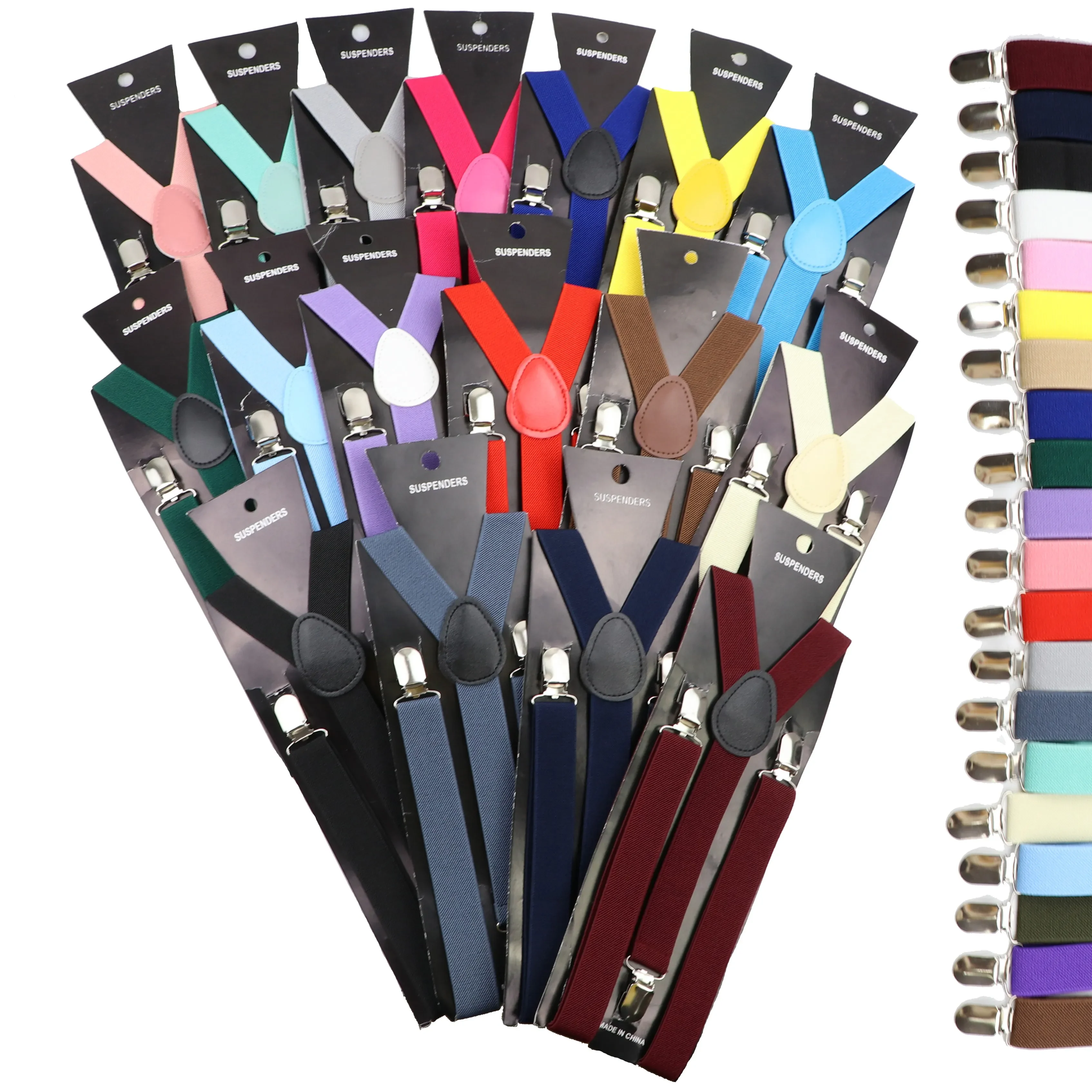 

Elastic Accessories Red Gift Men For Women Straps Black Braces Blue Wedding Leather Suit Solid Adjustable Color Suspenders