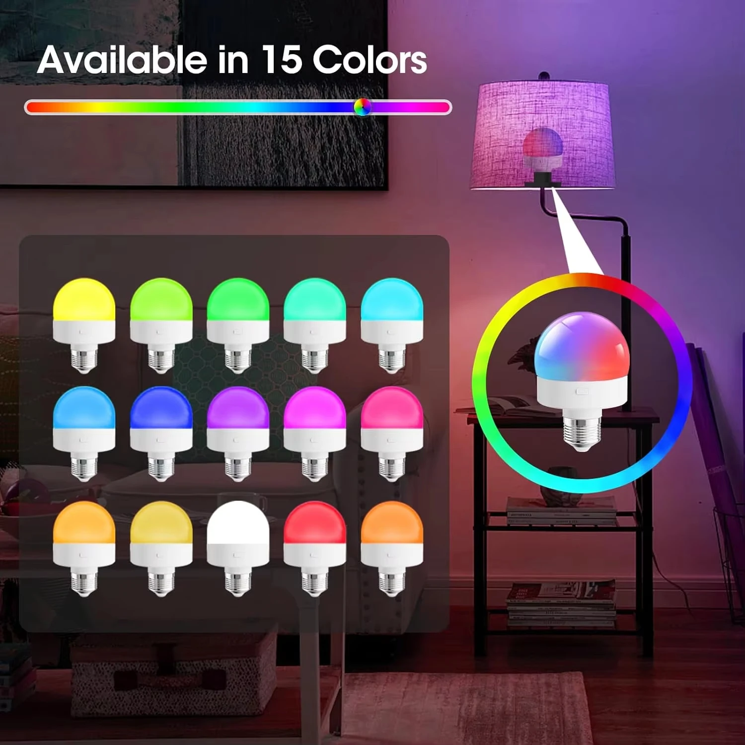 スマートLED電球 E27 調光可能 RGBカラー USB充電式 コードレス バッテリー駆動ライト タイマー機能付き