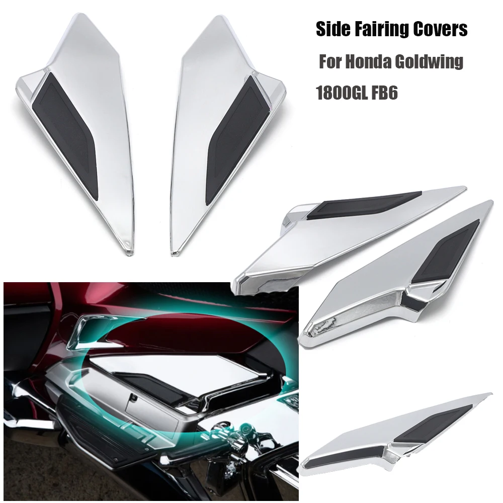 

TWINART CHROME SIDE COVERS Motorcycle Side Fairing Covers Decorative Trims For Honda Goldwing 1800 GL1800 2018 2019 2020