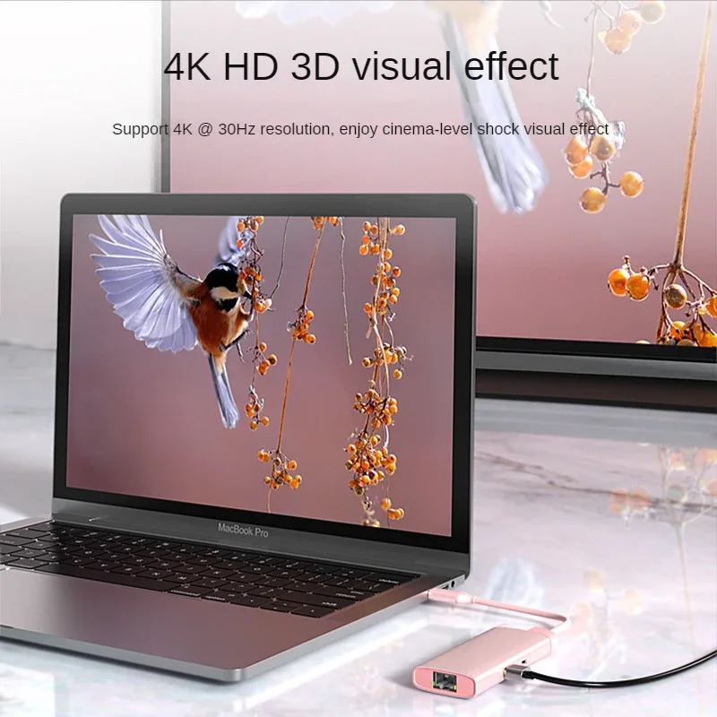 USB-C Extender Hub USB 3.0 100M Docking Station PD100W Charging 4K HDMI 1080P for Xiaomi Lenovo Macbook Pro 13 15 Air