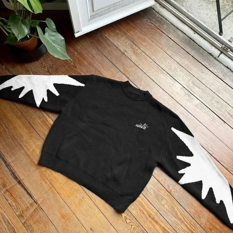 Women's Men's Winter Sweater Pullover Fashion Casual New Loose O Neck Gothic Harajuku Street Knitted Sweater 3
