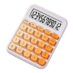 Colorful 12 - Digit Dual Power Calculator with Large LCD and Easy - Press Buttons for Office and School Use (Orange)