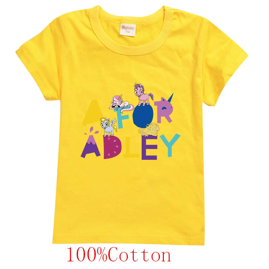 2-16Y 2024 Summer Fashion A FOR ADLEY Costume Kids Short Sleeve Tops Teenagers Boys Cotton T-shirt Baby Girls Cute Jeresy TShirt