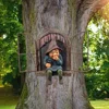 Estatua de jardín creativa elfo Go Out Tree Hug, adecuado para el hogar, patio, porche, decoración de jardín, decoración al aire libre