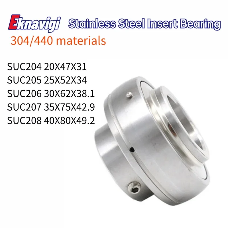 

Free shiping 1PCS Stainless steel outer spherical bearing SUC204 UC205 UC206 UC207 UC208 UC209