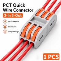 High Quality PCT-223 Quick Wire Connector 2-Position 3 in 3 Out Push-in Press Universal Hard Soft Cable Splice Terminal Block 1