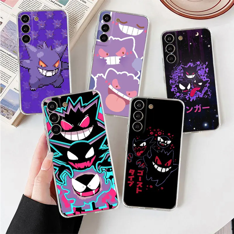 

Case For Samsung Galaxy S23 Ultra S22 Plus S21FE S20 S10 Lite S10e Transparent TPU Phone Cover Clear Funda Anime Pokemon Gengar