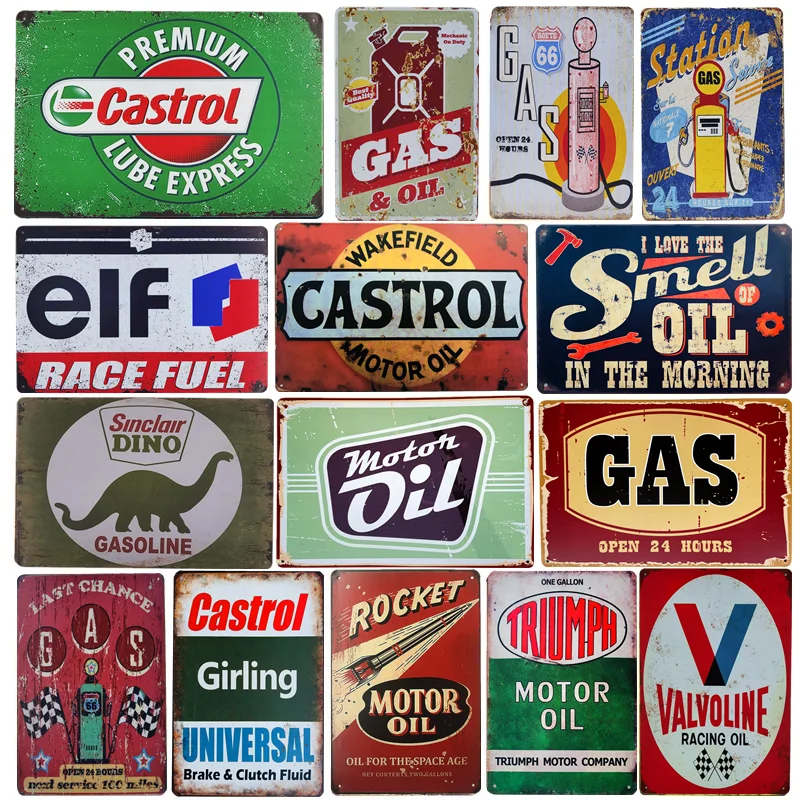 

Vintage Tin Sign Metal Signs Decorative Plaque for garage gasoline Gas station Man Cave Decor Wall Decoration