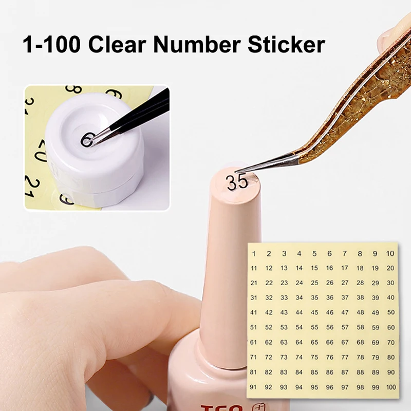 10 Sheets Clear Number Sticker Label For Nail Polish Color Gel Varnish Marking Numbering Digital Label Manicure Tool nail stickers nail art tools number sheet stickers