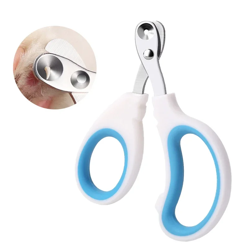 Professional Dog Nail Clippers Pet Nail Scissor Ergonomic Anti-slip Double Circular Cut Hole Puppy Pet Nail Cutter Cat Grooming Tool for Kitten