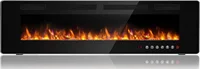 72 inch Ultra-Thin Silence Linear Electric Fireplace, Recessed Wall Mounted Fireplace, Fit for 2 x 4 and 2 x 6 Stud, 2