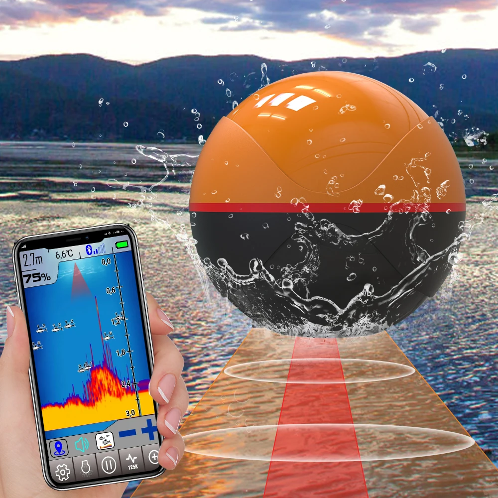 Ecoscandaglio Portatile Per Pesca - Sonar Con Sensore, Profondità 100m, Display Colorato