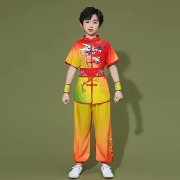 Children's Clothing Wushu Kids Clothes Boy Girl Suit Uniform Baby Stage Children's Sets Kung Fu Cosplay Costumes Ethnic Style