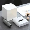 2Pcs White Roll Paper Box Tissue Holder Plastic Tissue Box Cube Tissue Box Covers Square Tissue Box Holder Kitchen Storage Home 1