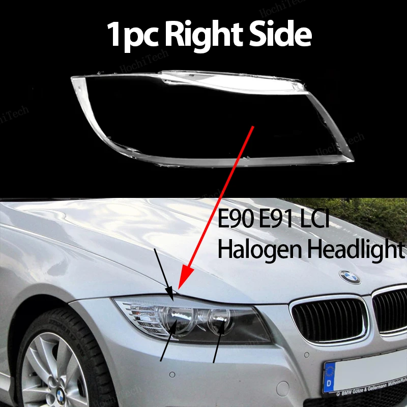 Coque/lentille De Phare Avant Pour BMW Série 3 E90/E91 (xénon) - Paire Transparente - Compatible 2005-2011