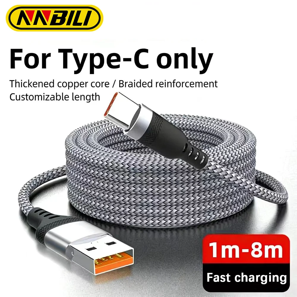 Premium USB Type-C Extra-Long Fast Charging Cable - Available in 3M, 5M, and 8M Lengths