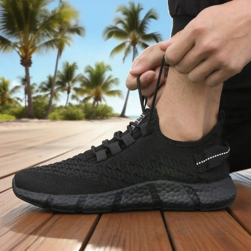 Hot Selling Men's Running Shoes Breathable Soft Sole Lightweight Mesh Walking Shoe Fashion Walking Shoes 2025 New Men's Sneakers