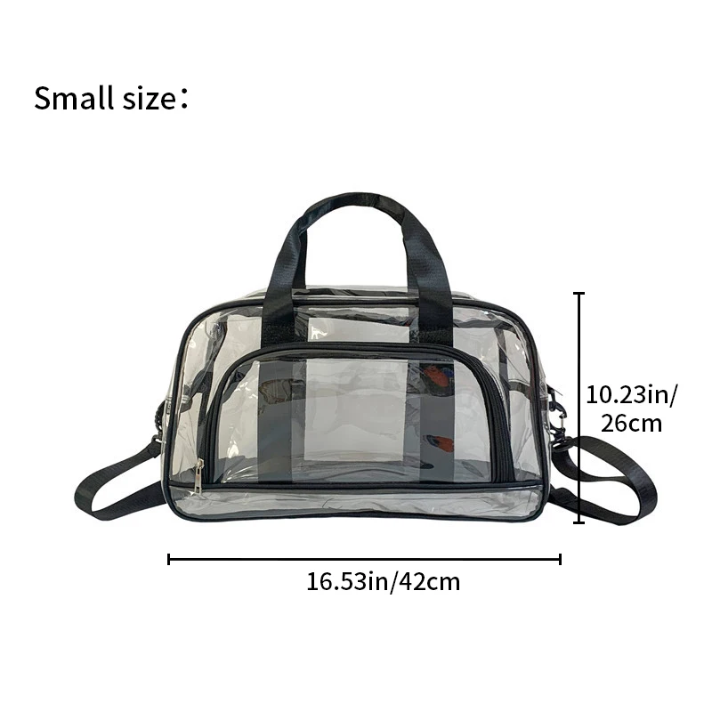 1Pcs Clear Transparent Travel Bag Large Capacity Clear PVC Crossbody Bag Fitness Storage Transparent Handbag