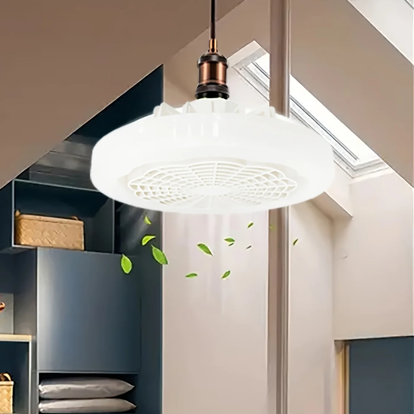 LED Ceiling Fan Lights Smart Ceiling Fan E27 30W Remote Control Dimmable AC 85-265V For Garage Office Room Bedroom Decoration