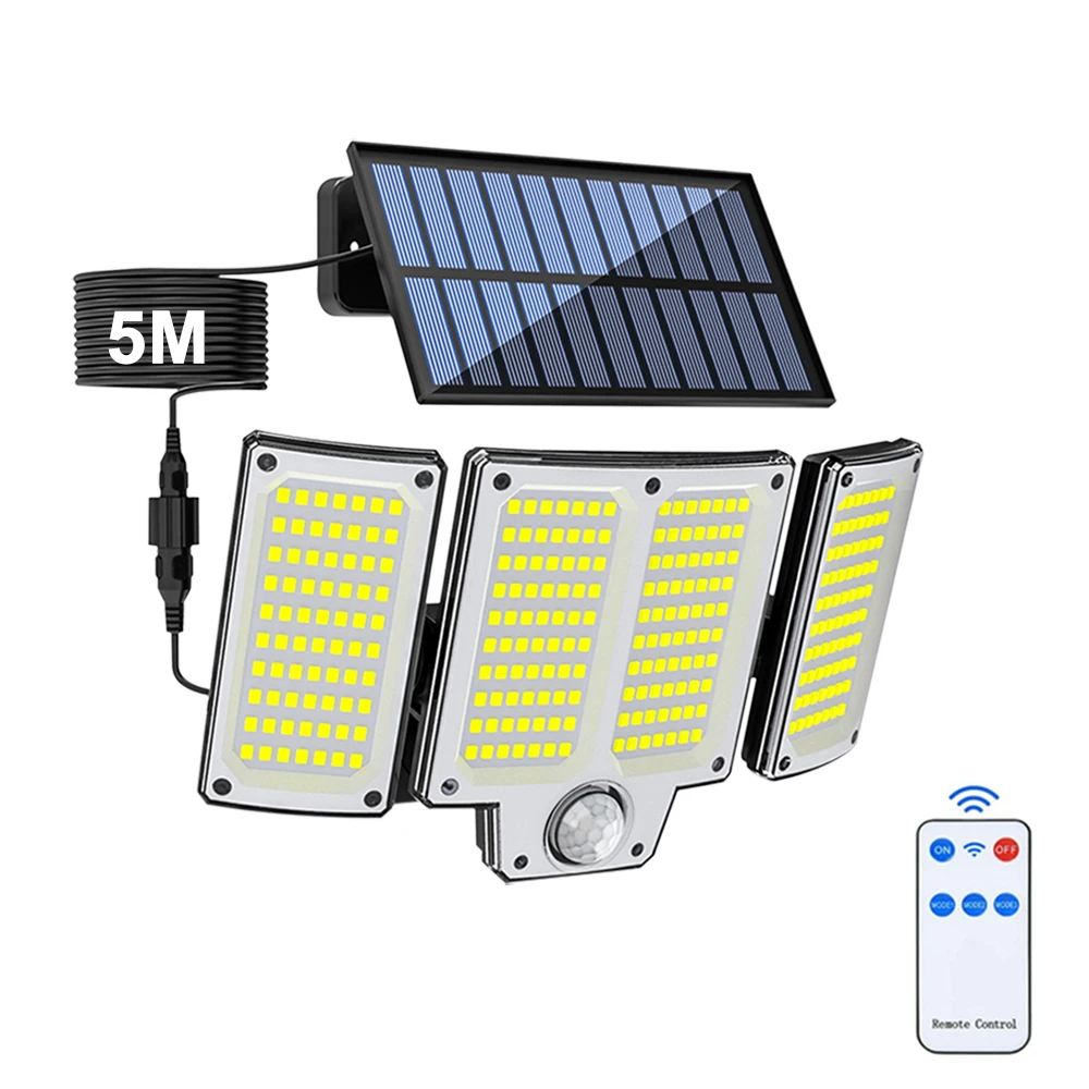 escam pt303 3mp hd motion detection app control pan 280 LED Solar Lamp Outdoor Motion Sensor Solar Flood Lights with Remote Control IP65 Waterproof Security Lights for Outside