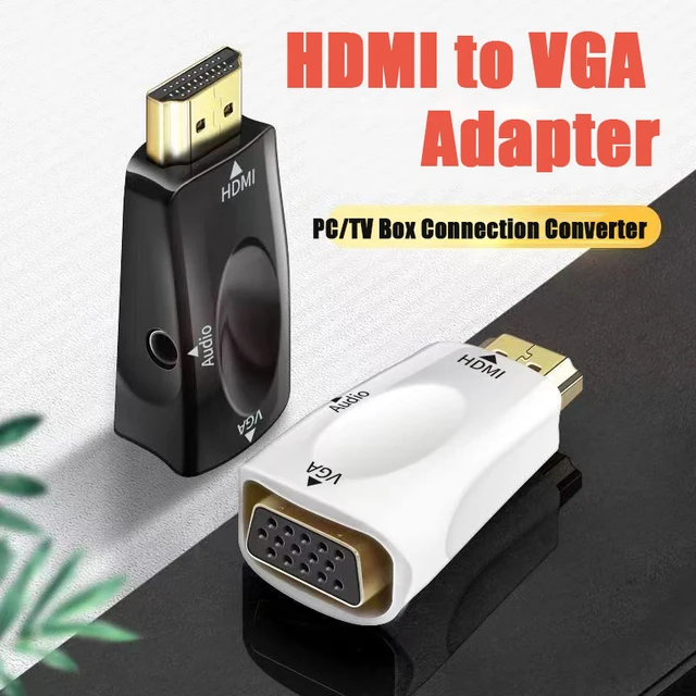 VGA to HDMI Adapter + 3.5mm Audio, HD video