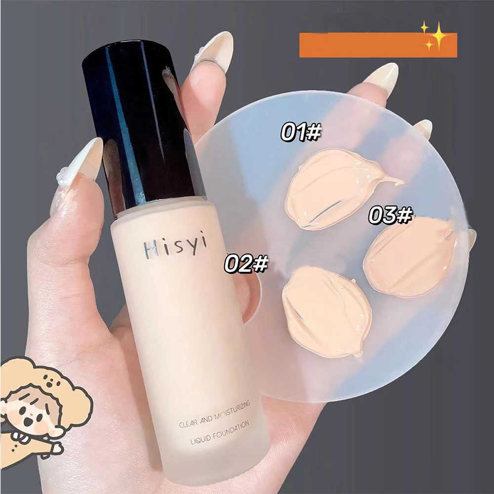 Liquid foundation naturally covers flaws without sticking powder, plain face cream, transparent foundation, conceals blemishes 3