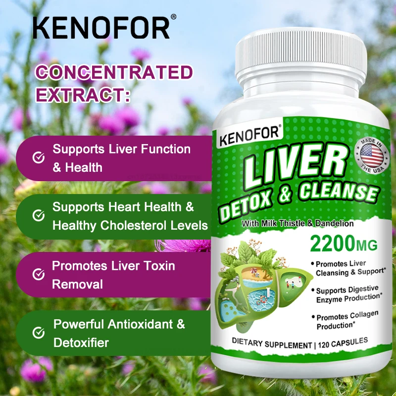 Liver Detox & Cleansing Supplement Helps Maintain Normal Liver Function and Heart Health Promotes Toxin Removal