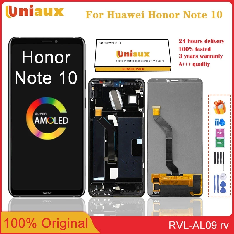 

ЖК-дисплей 6,95 ''для Huawei Honor Note 10 с сенсорным экраном и дигитайзером, экран с рамкой в сборе, Замена для HUAWEI Note 10, оригинал