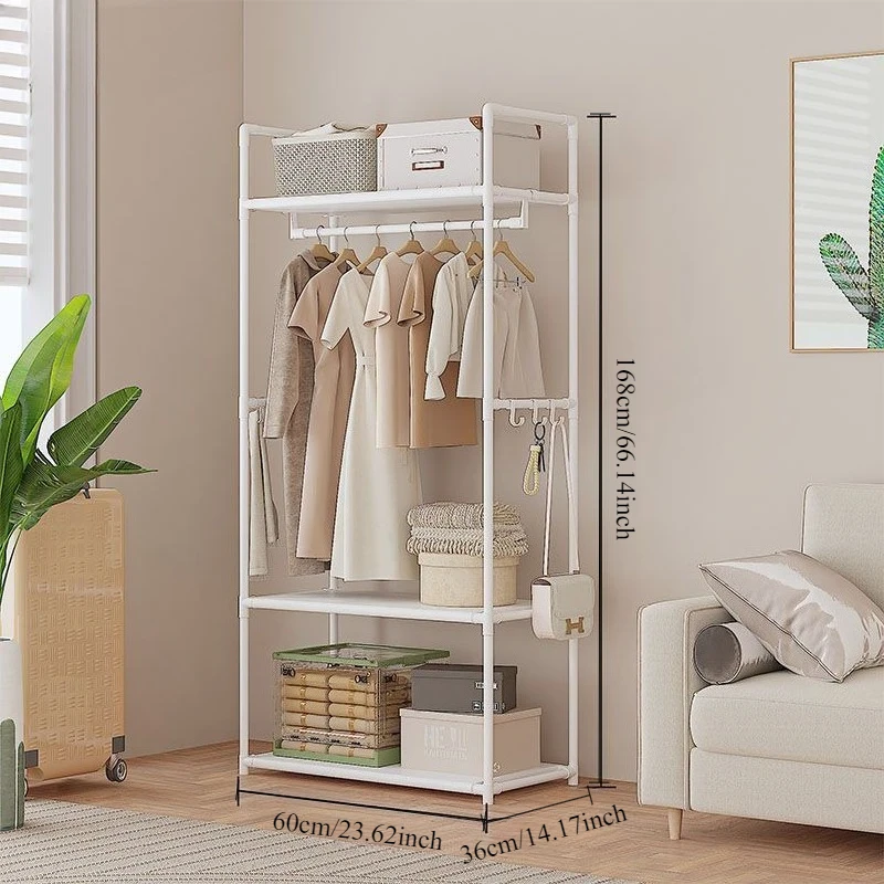 מדף תלוי פשוט ומולטיפונקציונלי למעילים בבית, מתלה רצפה לדורמיטוריום, מדף בגדים נייד, מדף אחסון