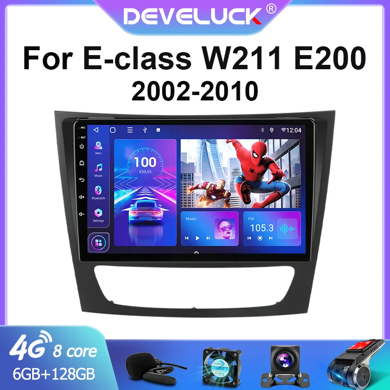 Автомагнитола 2 din Android 10 для Mercedes Benz E-class E Class W211 E200 CLS 2002 - 2010 мультимедийный