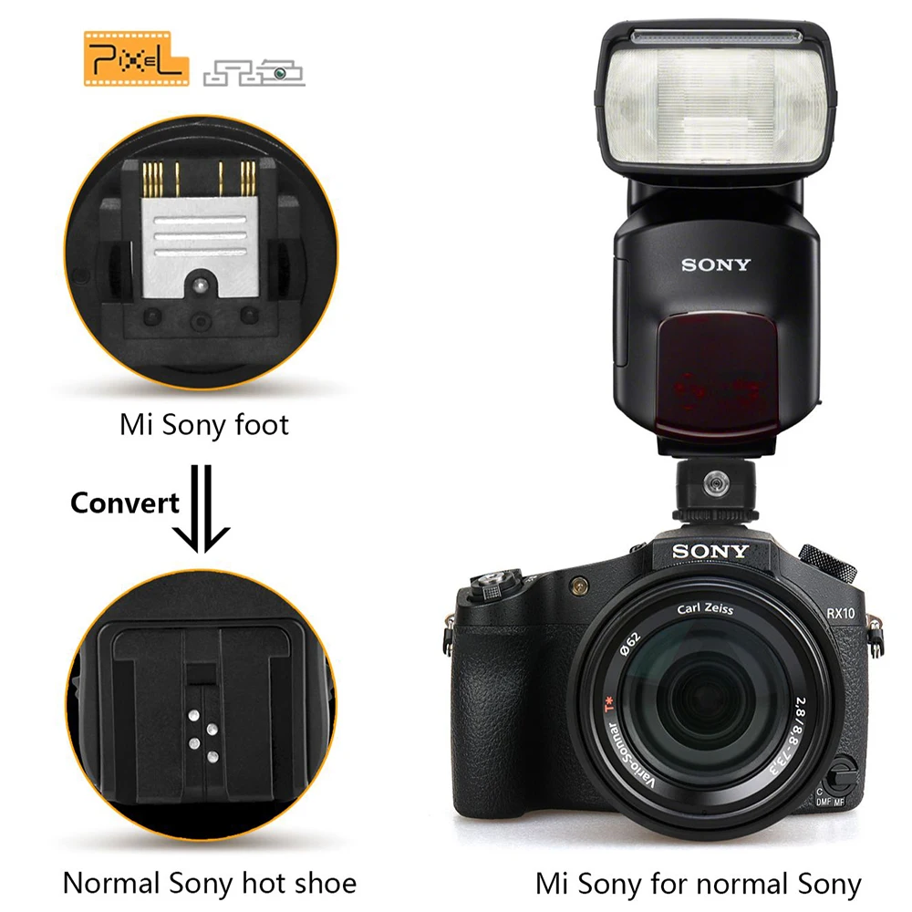Pixel TF321/TF 334/TF335 TTL Flash Hot Shoe Hotshoe Adapter For Sony