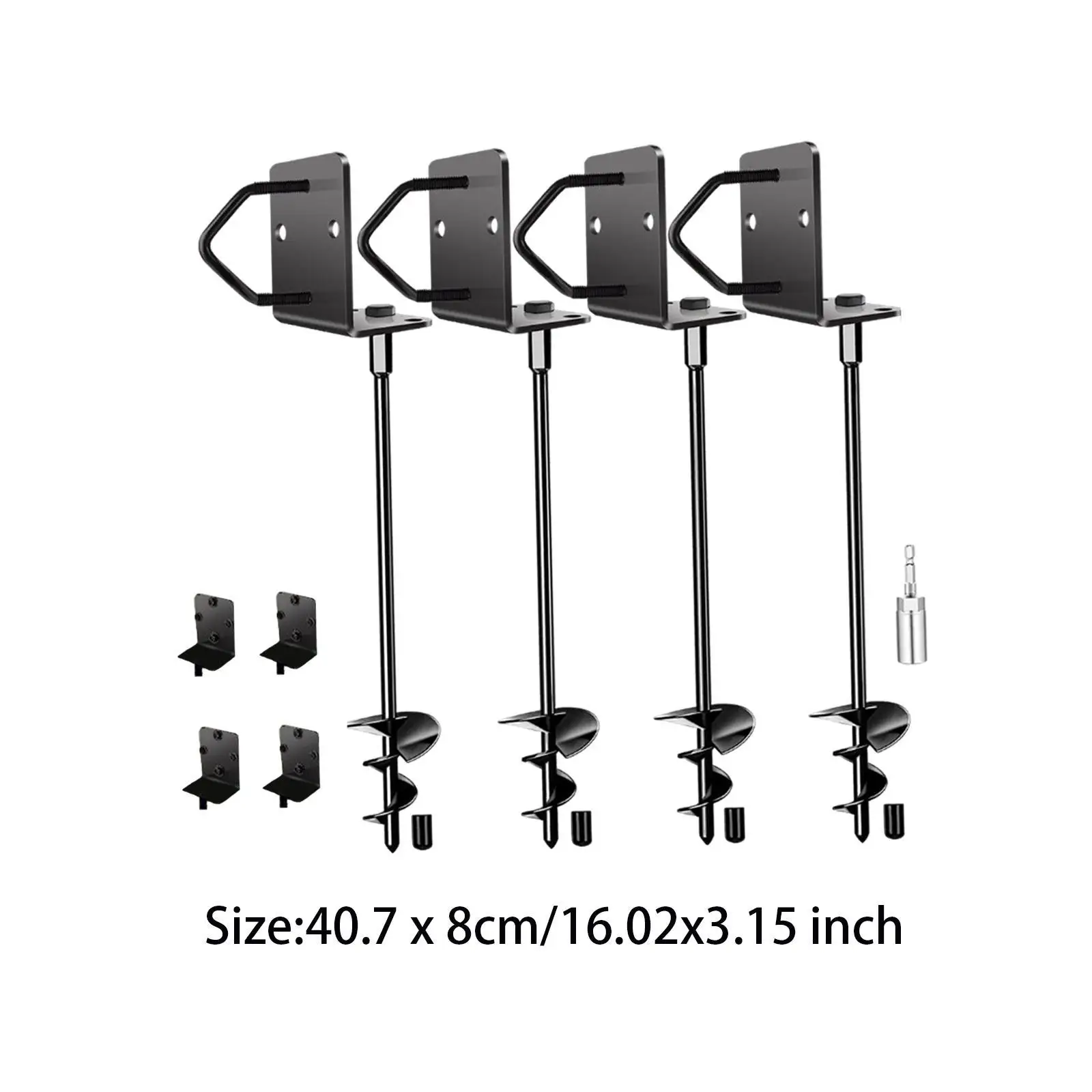 Shed Anchor Ground Anchors Screw in Set for Outdoor Sturdy Professional 4Pcs